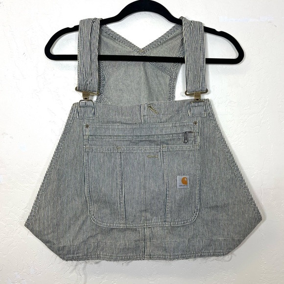 Carhartt Striped Overall Top DIY Cut Off Tank Top Vest Size XL - Picture 1 of 13